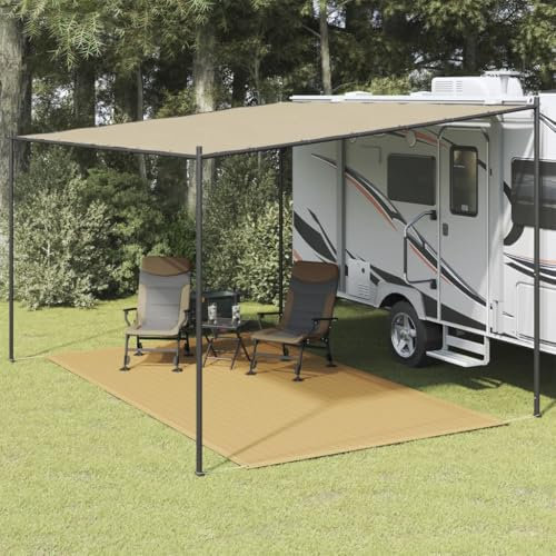 Xichuzi Zeltteppich Sandfarbe 250x400 cm HDPE, Vorzeltteppich, Camping Plane, Teppich Für Camping Vorzelt, Bodenplane Zeltunterlage, Camping Teppich Outdoor - 4002295