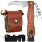 Amexo Pilzmesser mit Bürste und Lineal, Klappmesser mit Canvas Bushcraft Tasche Tragbares Edelstahl Trüffel Taschenmesser mit Pilztasche, Messerschärfer, Schlüsselring,für Pilze Sammeln Outdoor