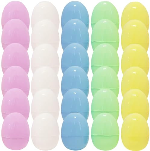 PLNVNVP 30pcs Huevo de Pascua, Huevos de Pascua de Plástico Rellenables Sorpresa, para Regalos de Pascua niños