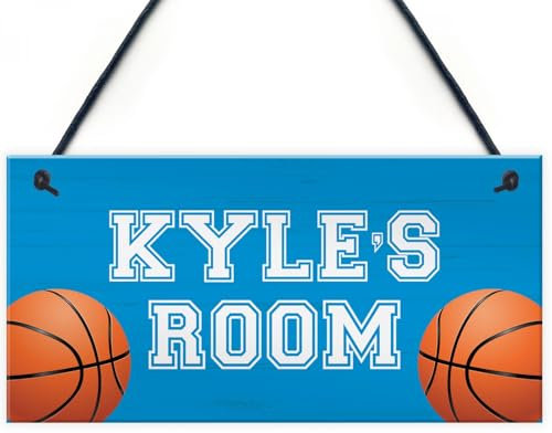 Signs Plaques Basketball Room Door Sign PERSONALISED Boys Bedroom Decor House Decor