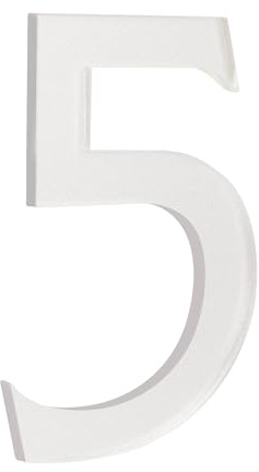 HASWARE 4-Pouces Numéro de Maison Autocollant - Étanche et Résistant aux Intempéries - Installation Facile pour Boîte aux Lettres, Porte et Poteau (Argent, 5)
