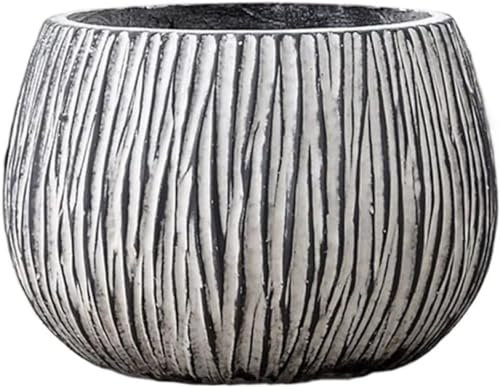 Pot de Fleurs en Ciment pour Salon, du Sol au Plafond, Grand Format, adapté aux orchidées, ficus, jardinière décorative avec Trous de Drainage, Petite Taille