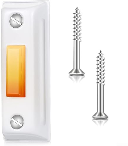Elegante interruttore a pulsante per campanello in metallo con illuminazione gialla morbida, compatibile con vari tipi di pareti esterne