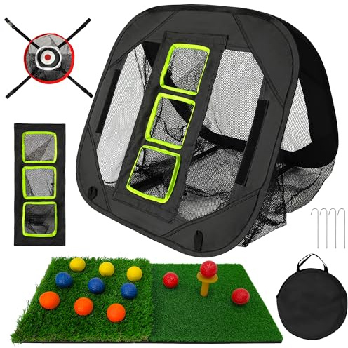 CATCHLUCK Golf Chipping Net, Golf Nets for Garden Pop Up Practice Target Indoor Outdoor Training Perfect for Backyard Practice and Golfers