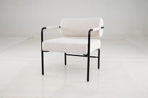 COSTWAY Sessel Loungesessel Wohnzimmer, Gepolsterter Akzentstuhl mit Armlehnen & Metallrahmen, Einzelsessel Modern, Bequemer Relaxsessel für Wohnzimmer, Schlafzimmer, Leseraum