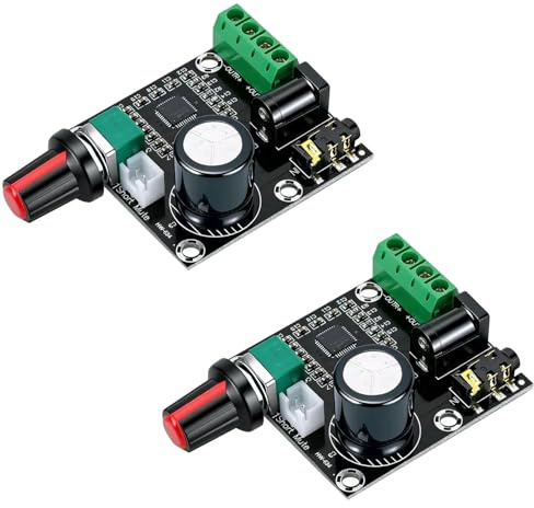 VISSQH 2 pcs PAM8610 Digital Amplifier Module Board Dual Channel Type D 15W+15W PAM8610 Audio Amplifier DC 12V Amplifier Board for DIY Portable