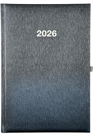 2026 ADINA veckokalender A5 24 x 16 cm 1 vecka på 2 sidor krämfärgat 80 g papper svart-metallic
