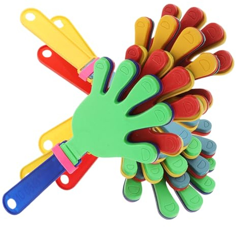 Amosfun 8 piezas Aplaudidores de Mano de Plástico Juguetes para Hacer Ruido Accesorios para Animar Fiestas Eventos Deportivos Cumpleaños Seguro