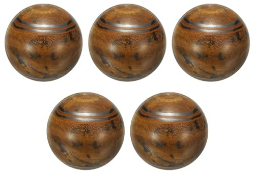 sourcing map 5 Pcs Gemstone Sphere Balls, 20mm Mini Natural Quartz Sphere Polished Hand Carved Crystal Ball for Garden Kitchen Living Room Bathroom, Brown