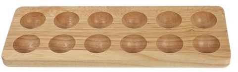 Soporte para Huevos de Cocina de Madera, Doble Línea | Organización Práctica, Protección de Huevos, Estilo Sencillo, Recipiente para Almacenaje de Huevos en Hogar