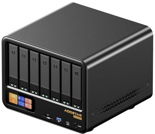 AOOSTAR WTR MAX AMD R7 8845HS（up to 5.1 Ghs 6+5 Bays Desktop NAS(Barebone),2 * 10GB SFP+ LAN Ports，USB4&Oculink Port，Support ECC RAM, 2*DDR5 5600Mhz Slots，5* M.2 NVME Slots