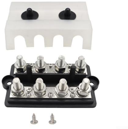 Morsettiera, M10 M8 Nero Dual-Row 4-Way Blocco di connessione elettrica per la distribuzione di energia (M8)