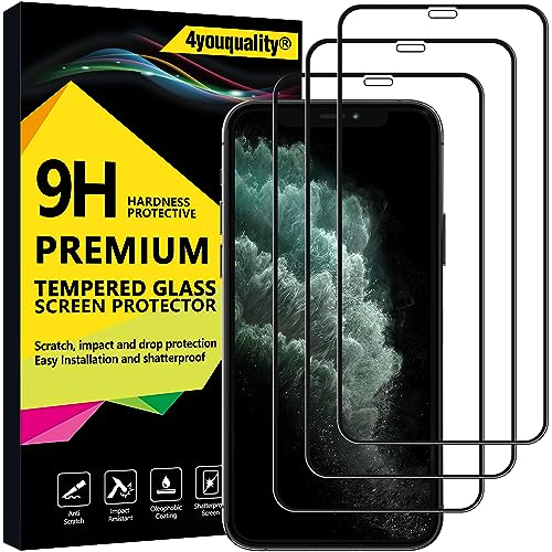 4youquality [3-Pack[Full Coverage] iPhone 11 Pro Max & iPhone XS Max Screen Protector, Tempered Glass Film [Full-Coverage][LifetimeSupport] Screen Protector for iPhone XS Max & iPhone 11 Pro Max