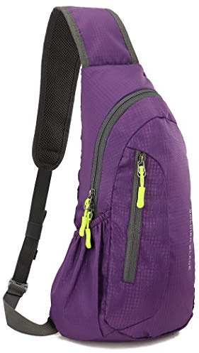 Gisdanchz Wasserdichte Nylon Sling Bag Rucksack Brusttasche Klein Herren Damen für Sport, Reisen usw