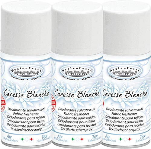 HygienFresh - Desodorante en aerosol, perfume de tejidos higienizantes, para comer olores y tabaco de ropa, cortinas, sofás, cajones, armarios, ideal como regalo de Navidad, fomula profesional, 150 ml