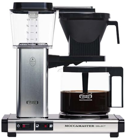 Moccamaster KBG Select, Coffee Machine, Filter Coffee Maker, Polished Silver, UK Plug, 1.25 Liters | 1520 W, 1.25 Liters, Aluminium