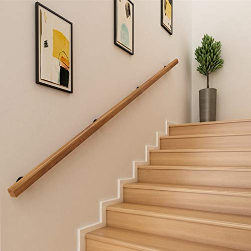 Geländer - Complete Kit. Treppen Handlauf treppengeländer Holz for Innen und Außen, Balkon Brüstung Wohnung Handlaufset Reling Korridor gegen die Wand Villa Duplex Gebäude (50CM ~ 150CM)