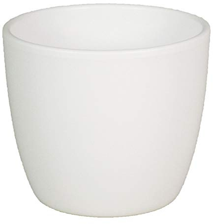 innaGLAS Grand Cache-Pot, céramique, Blanc Mat, 25cm, Ø28cm - Pot Fleurs/Pot céramique