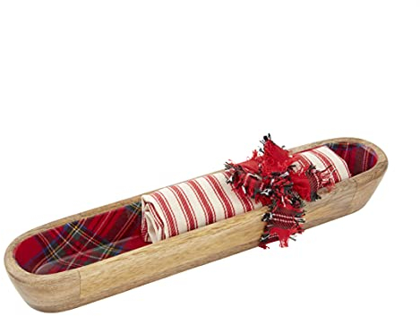 Mud Pie, Geschirr- und Handtuch-Set mit Weihnachts-Knallbonbon, 5,1 x 30,5 cm, Handtuch 53,3 x 35,6 cm, Rot