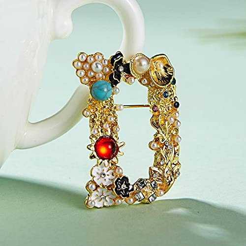 HCMA Charm Luxus 5 Stile Hochzeit Dame Schmuck Strass Buchstabe ADGS Perle Brosche Pins Für Frauen
