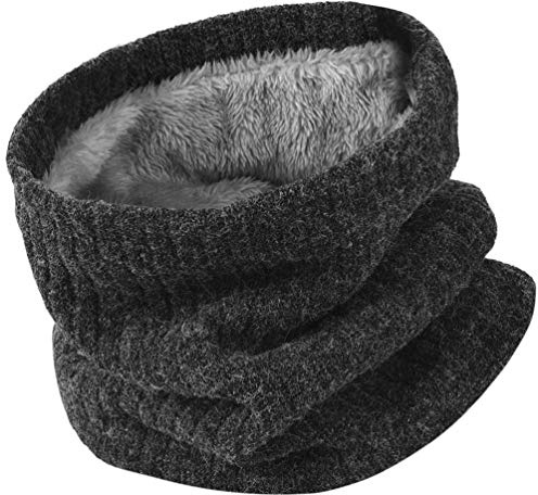 OOPOR Invernale Sciarpa Uomo Donna Caldo - Unisex Moda Scaldacollo in Maglia Elastico Casual Donne Collo Sciarpe Fodera di Pile Tubolare Paracollo per Trekking Sport Scooter Bici Moto Mtb Corsa Sci