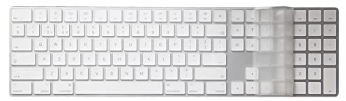 MiNGFi Silikon Tastatur Schutz Abdeckung für Kabellos Magic Keyboard mit Ziffernblock (2017+) Modell A1843 US/ANSI Tastaturlayout - Transparent