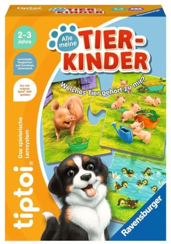 Ravensburger tiptoi 00108 - Alla mina djurbarn - pedagogiskt spel från 2 år - tiptoi-spel från 2 år - födelsedagspresenter