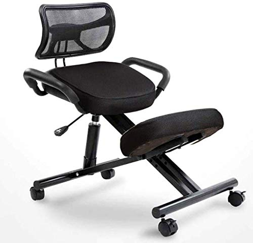 Schreibtischstuhl Ergonomischer Kniestuhl, Haltungskorrigierender Stuhl, Höhenverstellbarer Hocker Anti-Myopie-Stuhl Stahlfußhalterung Mit Rückenlehne Computerstuhl Bürostuhl, mit Riemenscheibe (Farb