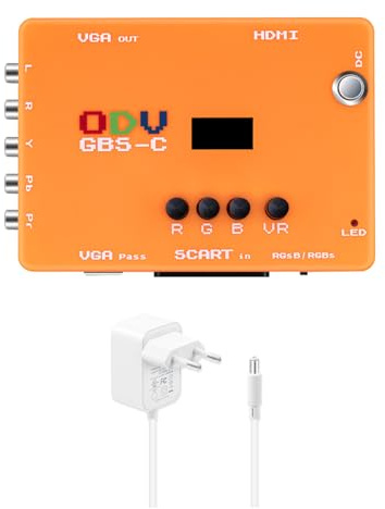Mcbazel ODV-GBS-C YPbPr Component/VGA/RGBS Scart vers VGA/HDMI Scan Convertisseur pour Retro Gaming Console Support HDMI 720p/960p/1080p Output