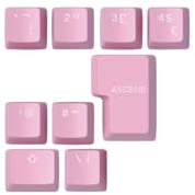GLORIOUS Gaming 9x ABS Doubleshot Keycaps V2 (UK English Expansion Set) - Dual Moulded Design, Fade Resistant, RGB Friendly with Clear Legends - English QWERTY Layout - Pink