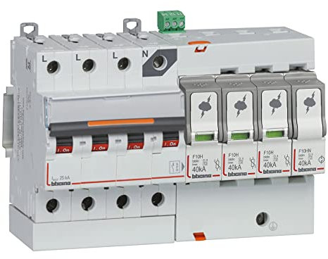 Bticino F10AZC4 Limitatore di Sovratensione con Interruttore Magnetotermico Associato