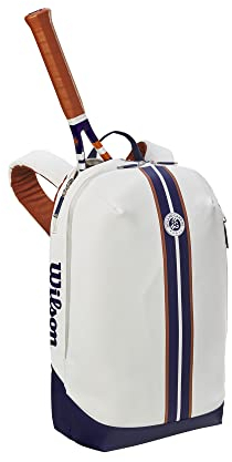 WILSON Roland Garros Super Tour Tennis-Rucksack, für bis zu 2 Schläger, Marineblau/Weiß