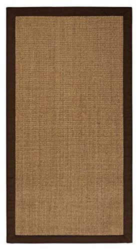 casa pura® Amazonas Sisal-Teppich mit Baumwollbordüre | rutschfeste Latexunterseite | mehrere Farben und Größen zur Auswahl (Kork, 80x150cm)