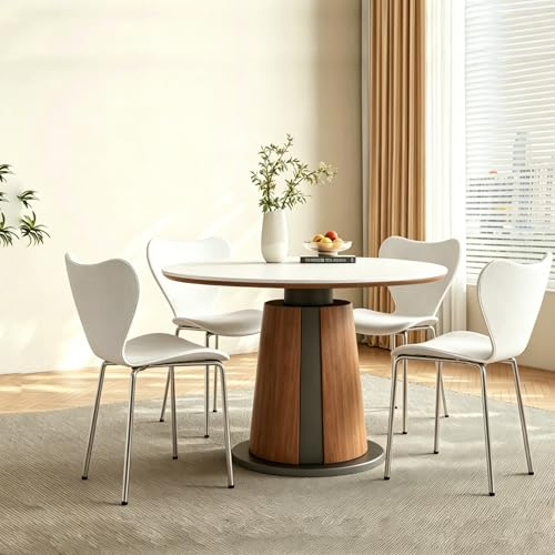 Chleby 4er Set Esszimmerstuhl Plastikstuhl Stuhl Esszimmerstühle Wohnzimmerstühle Stühle aus Polypropylen-Kunststoff Stapelstuhl für das Esszimmer Kunststoff Geeignet für Esszimmer, Wohnzimmer Weiß