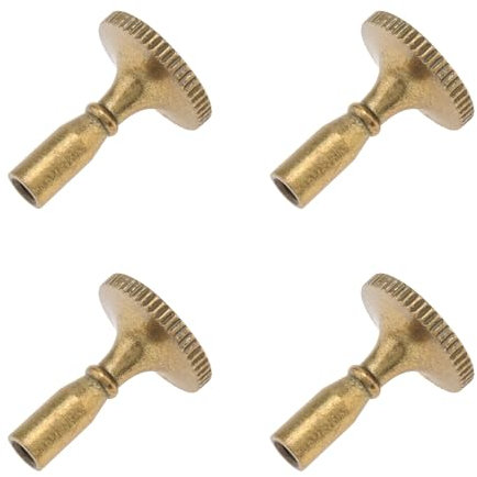 RTNLIT Lamp Switch Knob Replacement, Turn On/Off Socket Knobs Metal Twist Knob for Common Lamps, Fans and Thread Switch Fixtures, 4 Packs (Gold)