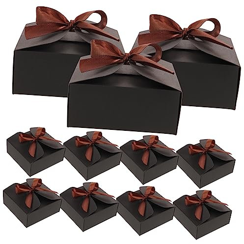 Gatuida 12sätze Verpackungsbox Aus Kraftpapier Geschenkbox Mit Schleife Für Nougat Schneeflocken Und Hochzeitsbonbons Aufbewahrungsbox