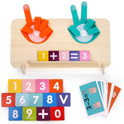 ZEAYEA Educational Learning Number Toy, Finger Counting Math Toy for Early Education Teaching, Math Manipulates Supplies for Kids Ages 3 Years and Up