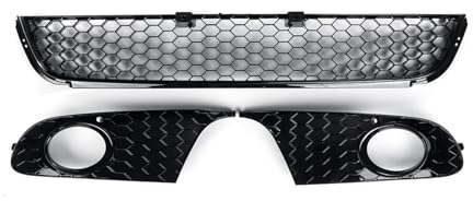 BIPANO 3 Stück Auto-Frontstoßstange Nebelscheinwerfergitter Grillabdeckung Lünette Unterer Kühlergrill, for, for VW, for, for Golf, for MK6 2009-2012 5K0853665 Nebelscheinwerfergitter Nebelscheinwer