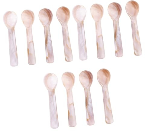 Alipis 12 Piezas cuchara de nácar cuchara redonda cuchara de bar cuchara para servir helado cucharillas cucharas de cucharas de cafe cuchara de helado cucharas de concha caparazón