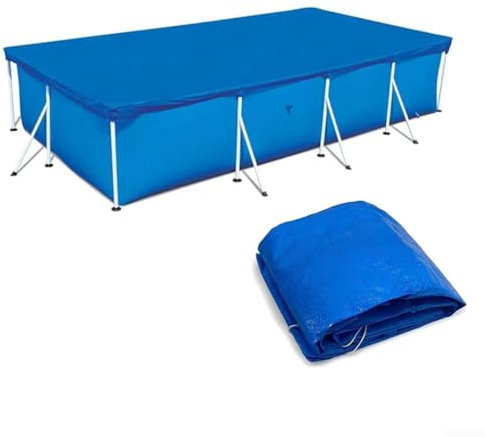 Rechteckige Schwimmbadabdeckung, leicht, staubdicht, Pool für Rahmenpool, Winter, einfache Installation, Poolzubehör, Abdeckung (400 x 211 cm)