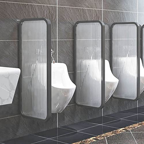 ZNBLSD Öffentliche Toiletten Urinal-Trennwand Toilettentrennwand, Moderne Minimalistische Urinal-Glastrennwand, Rostschutz-Schmiedeeisenrahmen Urinal-Trennwand Schutz-Trennwand Trennwand,
