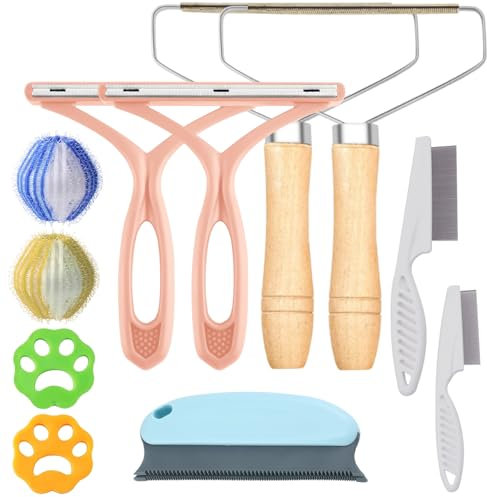 LURNODY 11 Stück Fusselrasierer Tierhaarentferner,Tragbarer Fusselentferner, Magische Pfote,Tierhaarentferner Bürste,Tierhaar Bürste pro Entfernen Fabric Shaver für Teppich Kleidung Tierhaa