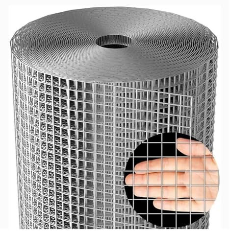 VXHCS Drahtgitter Metallgitter, Geschweißtes Drahtgeflecht 6mm/0,8mm Neue Pflanzen Schützen Sicherheitsnetze für Geländer, Geflügelzuchtnetz 7inx39ft(0.17x12m)