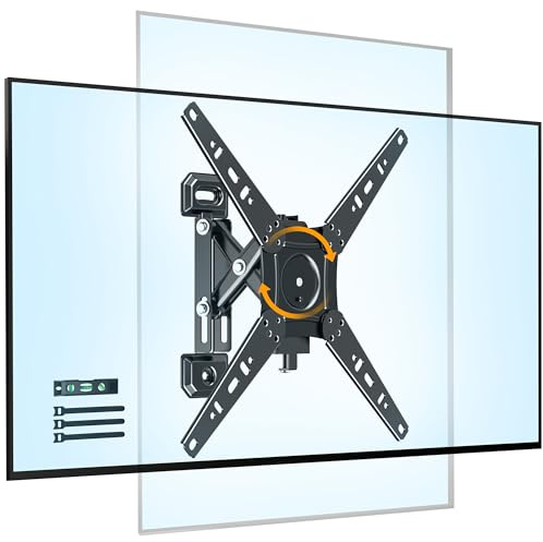 FORGING MOUNT Full Motion TV Wall Mount for 13–49 Inch Flat Curved TVs, TV Monitor Wall Mount Bracket with Rotation, Swivel, Tilt, Extension and Leveling Adjustment, Holds up to 44 lbs, VESA 300x300mm