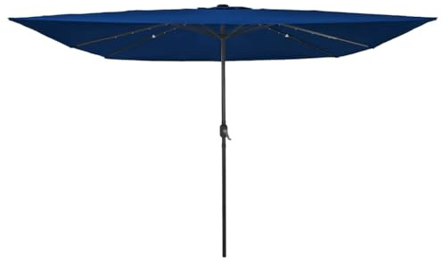vidaXL Trädgårdsparasol 295 x 295 x 245 cm Polyester och Stål Azurblå