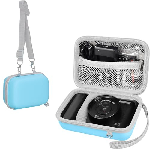 Leayjeen Custodia protettiva per fotocamere digitali 4K, compatibile con fotocamere saiyuanxing/VAHOIALD/GUEVWES/AUREAPIX/HOOPWNE/G7X Mark III, cordino e tracolla (solo custodia Verde