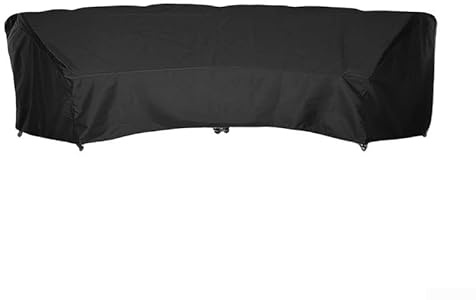 Vilgftyiet Outdoor Curved Sofa Cover Waterproof Heavy Duty Garden Furniture Protector All Weather Protection With Drawstring For Sectional Corner Couch Black 228x116x86cm(483x99x92cm)