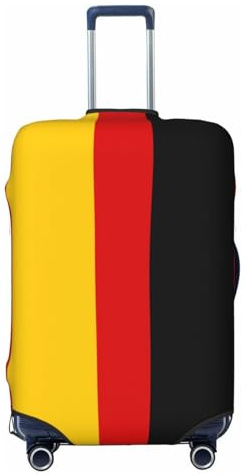 Deutsche Flagge Druck Universal Kofferhülle Elastisch Waschbar Reisegepäck Abdeckung mit Doppelseitig, Schwarz , XL
