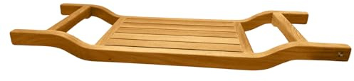 Badewannenablage Holz Badewannentablett Massivholz Wannentablett Teakholz Premium