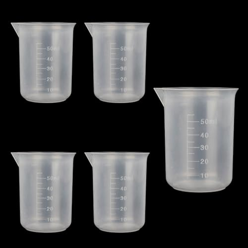 5Pcs Misurino Con Bilancia Labs Graduato Becher Clear Miscelazione Tazze Per Resina Liquida Vernice Cucina Laboratorio di Cottura Liquido Trasparente Tazze di Misurazione
